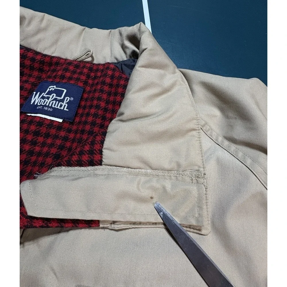 Vintage Woolrich Jacket Mens XL Beige Mountain Parka Wool Plaid Lined USA Made‎